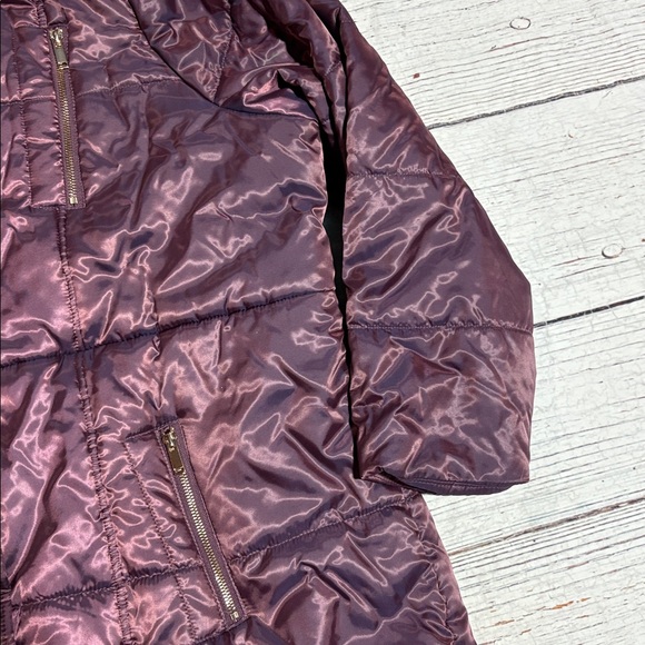 Torrid Nylon Zip Puffer Purple Iridescent Jacket sz 3X - Picture 4 of 12